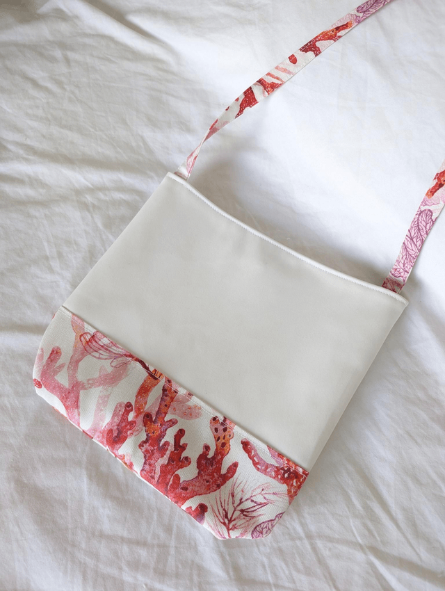 Sac Corail et similicuir