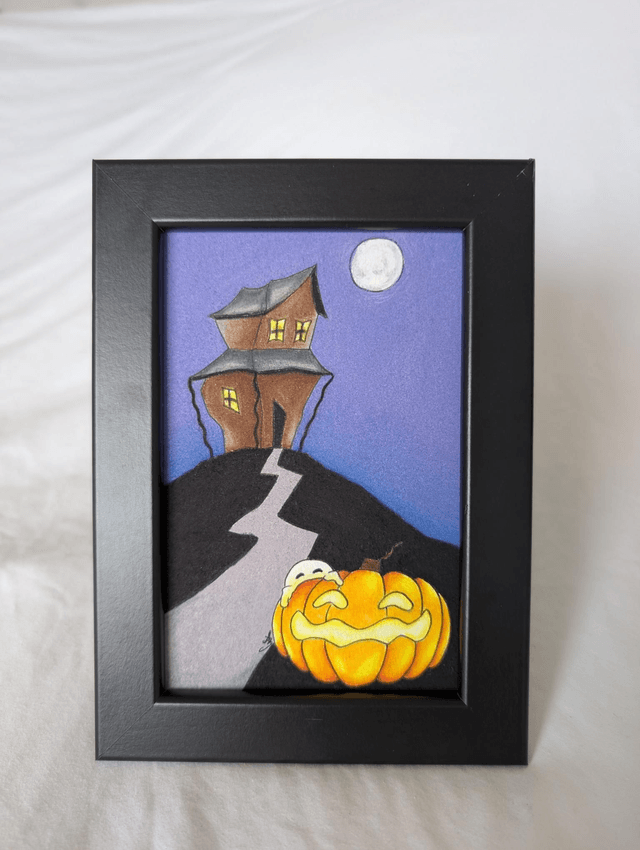 Pumpink House • Pastel original encadré